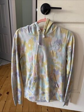 Volcom Pastel Tie-Dye Hoodie in Yellow, Blue, Pink, Cream